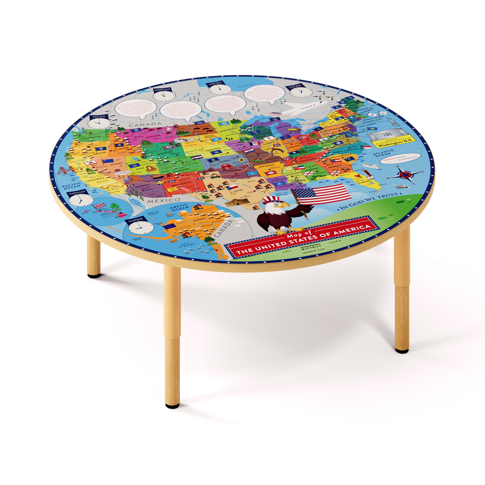 Table Map Sheet USA Map Table - Bloom Childcare Furniture